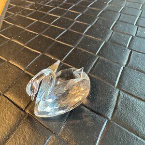 Swarovski Swan Clear Crystal Figurine Faceted Rare Retired Small 1 1/2" x 1" x 1
